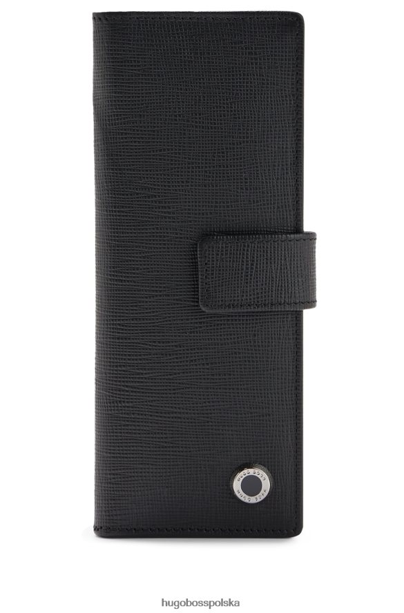 Hugo Boss czarny obsadka do pióra hugo ze strukturalnej skóry z logo czarny R0X0H65871