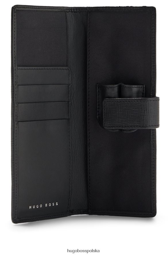Hugo Boss czarny obsadka do pióra hugo ze strukturalnej skóry z logo czarny R0X0H65871