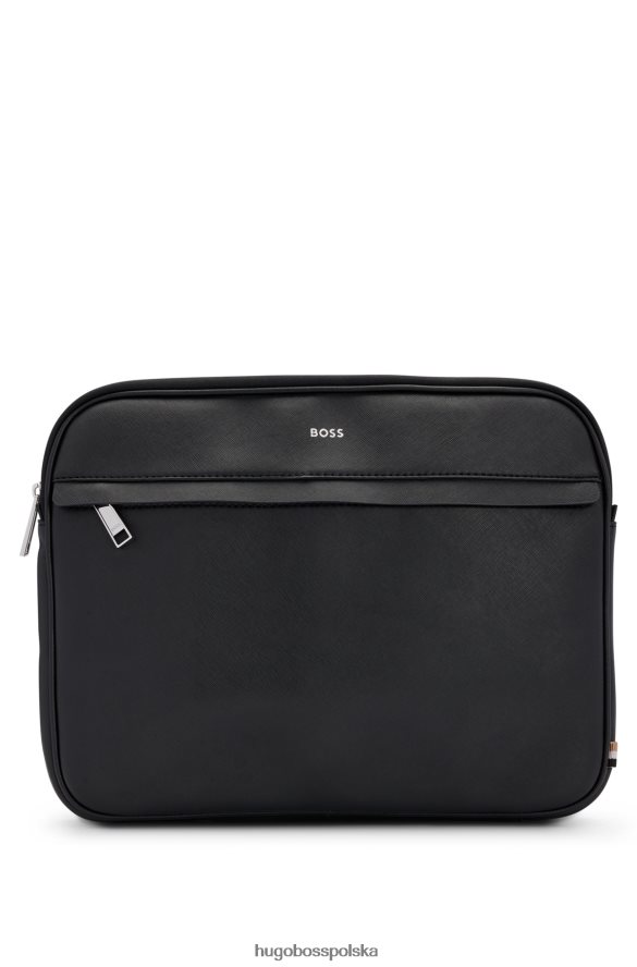 Hugo Boss strukturyzowane etui na portfel z logo i napisem hugo w kolorze czarnym czarny R0X0H65448