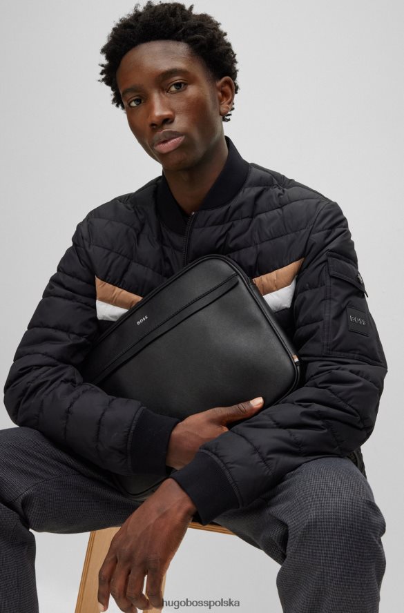 Hugo Boss strukturyzowane etui na portfel z logo i napisem hugo w kolorze czarnym czarny R0X0H65448
