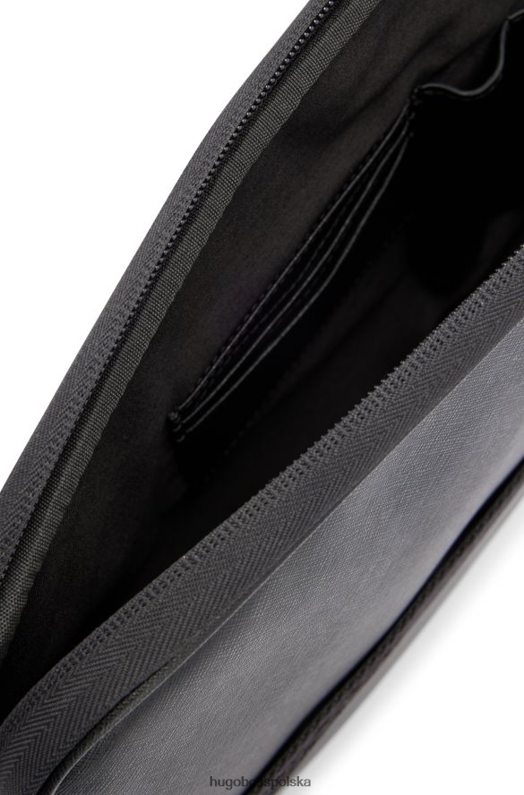Hugo Boss strukturyzowane etui na portfel z logo i napisem hugo w kolorze czarnym czarny R0X0H65448