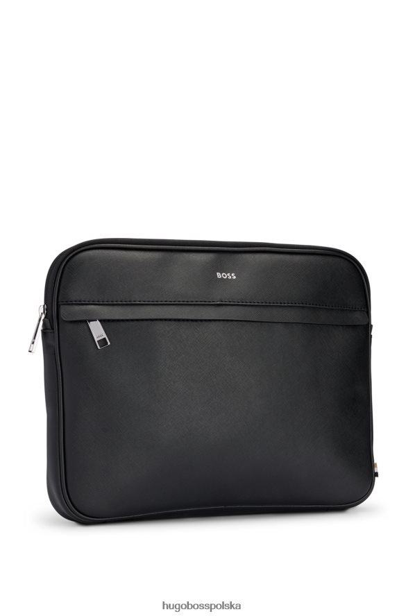 Hugo Boss strukturyzowane etui na portfel z logo i napisem hugo w kolorze czarnym czarny R0X0H65448