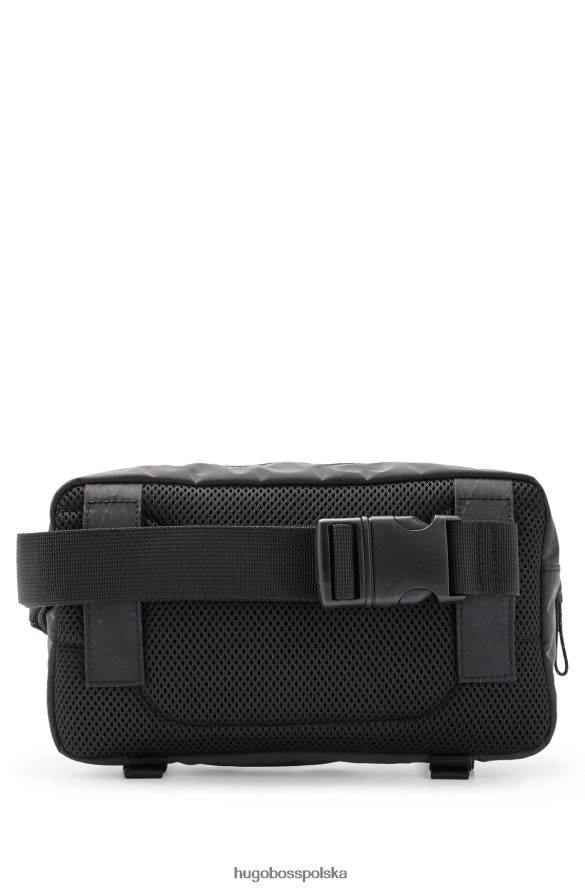 Hugo Boss Czarna torba na pasek hugo z logo z efektem metalicznym czarny R0X0H65891