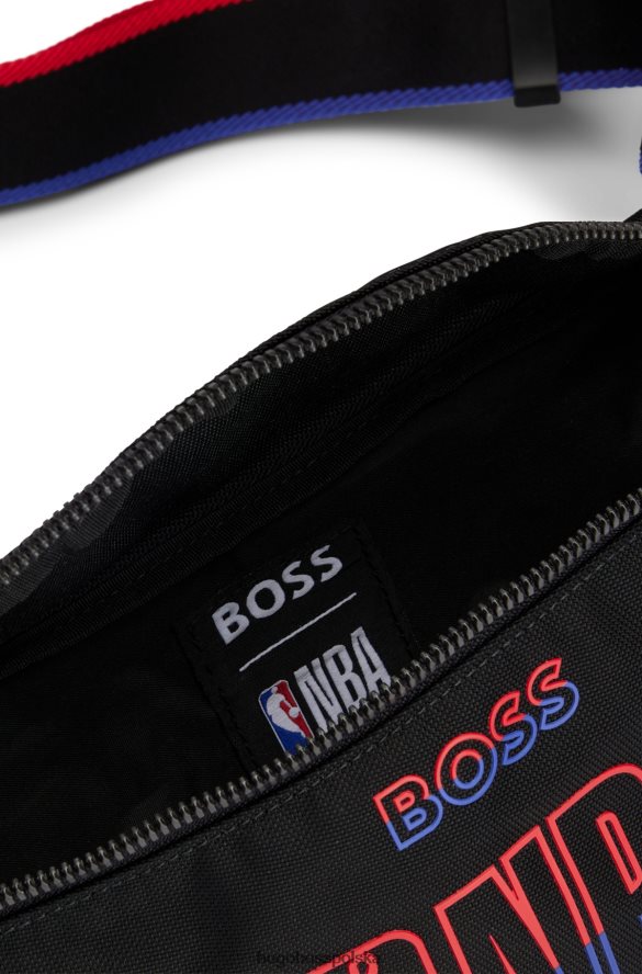 Hugo Boss & NBA Torba na pasek z materiału pochodzącego z recyklingu czarny R0X0H65300