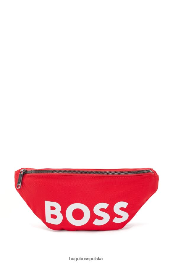 Hugo Boss Torba na pasek hugo z nylonu pochodzącego z recyklingu z czerwonym logo w tonalnym kolorze czerwony R0X0H65684