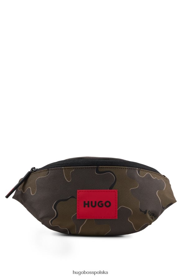 Hugo Boss Torba na pasek z logo, wykonana z materiału pochodzącego z recyklingu, z kamuflażowym nadrukiem i wzorem Hugo wzorzyste R0X0H65820