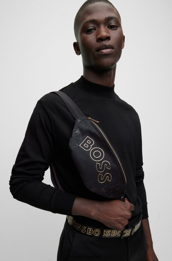 Hugo Boss Torba na pasek z nylonu pochodzącego z recyklingu, z obrysowym logo, czarna hugo czarny R0X0H65371