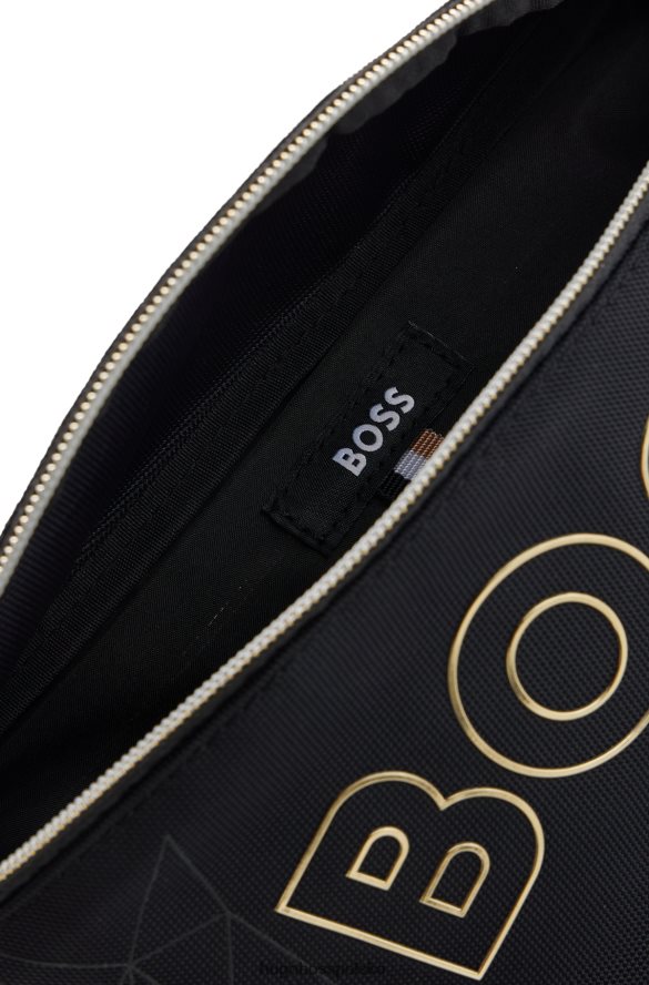 Hugo Boss Torba na pasek z nylonu pochodzącego z recyklingu, z obrysowym logo, czarna hugo czarny R0X0H65371