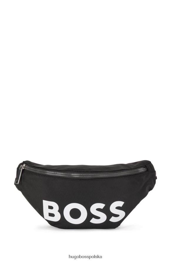 Hugo Boss Torba na pasek z nylonu pochodzącego z recyklingu z tonalnym czarnym logo hugo czarny R0X0H65685