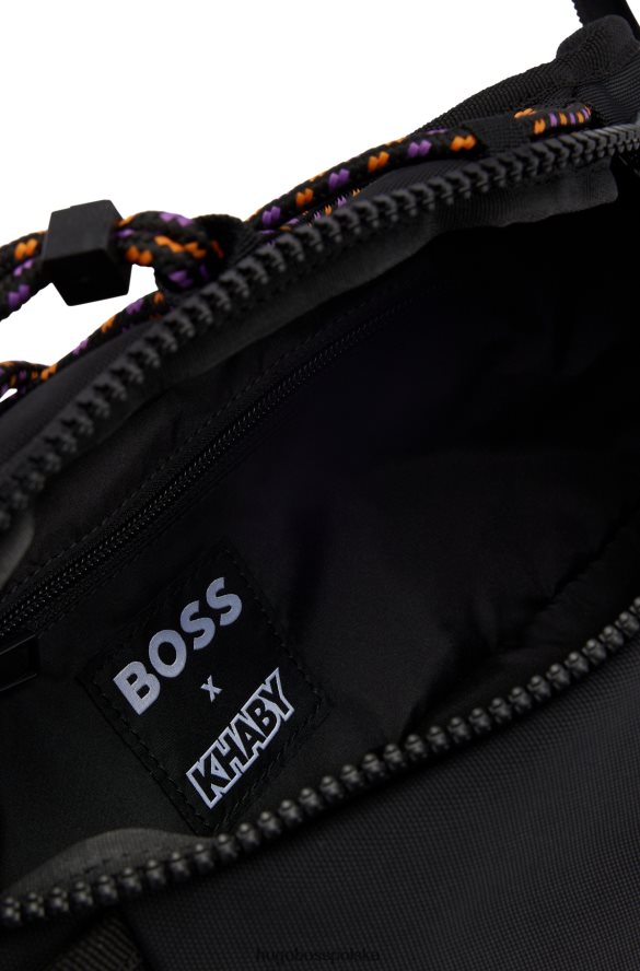 Hugo Boss x torba na pasek w kolorze khaby, wykonana z materiału pochodzącego z recyklingu czarny R0X0H65776