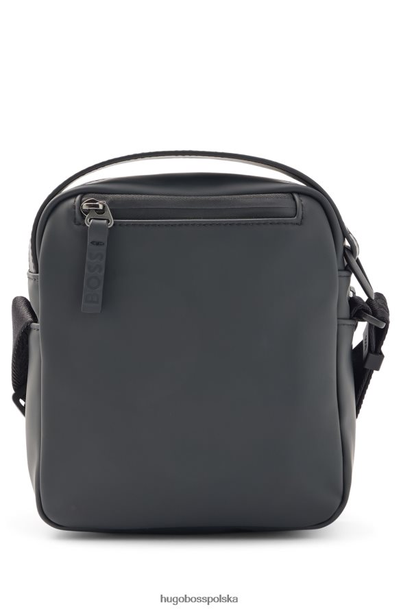 Hugo Boss Czarna, matowa, gumowana torba reporterska Hugo z perforowanym logo czarny R0X0H65335