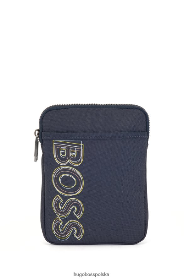 Hugo Boss Saszetka na szyję z nylonu pochodzącego z recyklingu z wielowarstwowym nadrukiem logo w kolorze ciemnoniebieskim hugo ciemny niebieski R0X0H65299