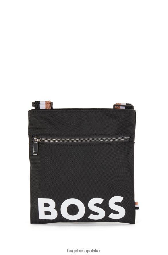 Hugo Boss Torba kopertowa z nylonu pochodzącego z recyklingu z nadrukowanym logo hugo w kolorze czarnym czarny R0X0H65456
