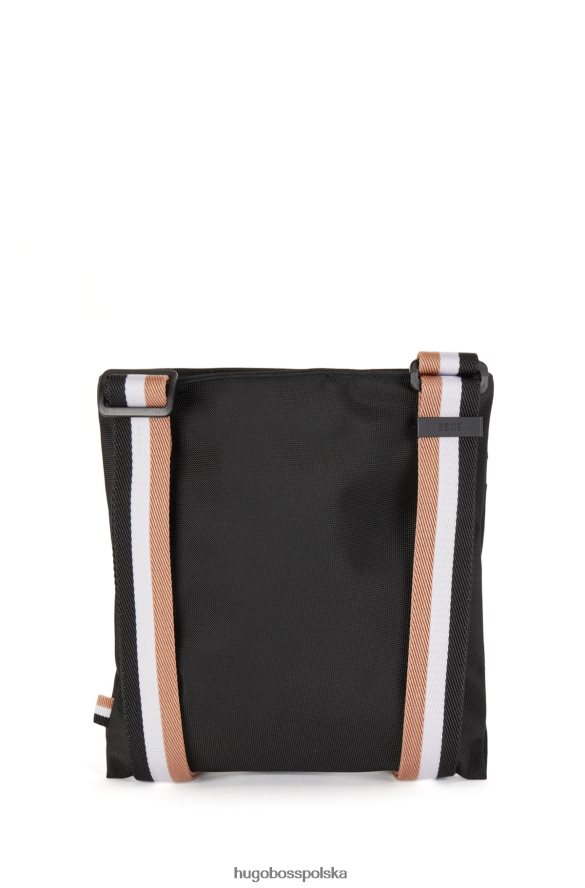 Hugo Boss Torba kopertowa z nylonu pochodzącego z recyklingu z nadrukowanym logo hugo w kolorze czarnym czarny R0X0H65456