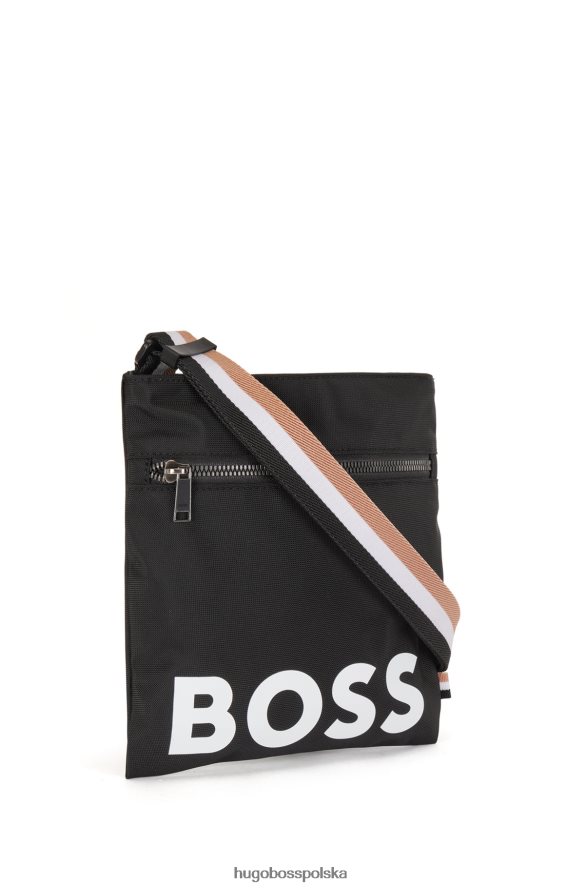 Hugo Boss Torba kopertowa z nylonu pochodzącego z recyklingu z nadrukowanym logo hugo w kolorze czarnym czarny R0X0H65456