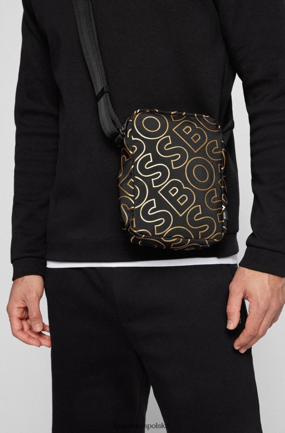 Hugo Boss Torba reporterska z nadrukiem logo, wykonana z materiału pochodzącego z recyklingu, Hugo w kolorze czarnym czarny R0X0H65504