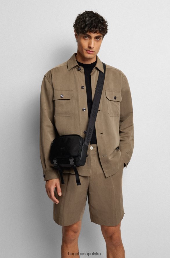 Hugo Boss czarna torba listonoszka z nylonu pochodzącego z recyklingu z tonalnym logo hugo czarny R0X0H65800