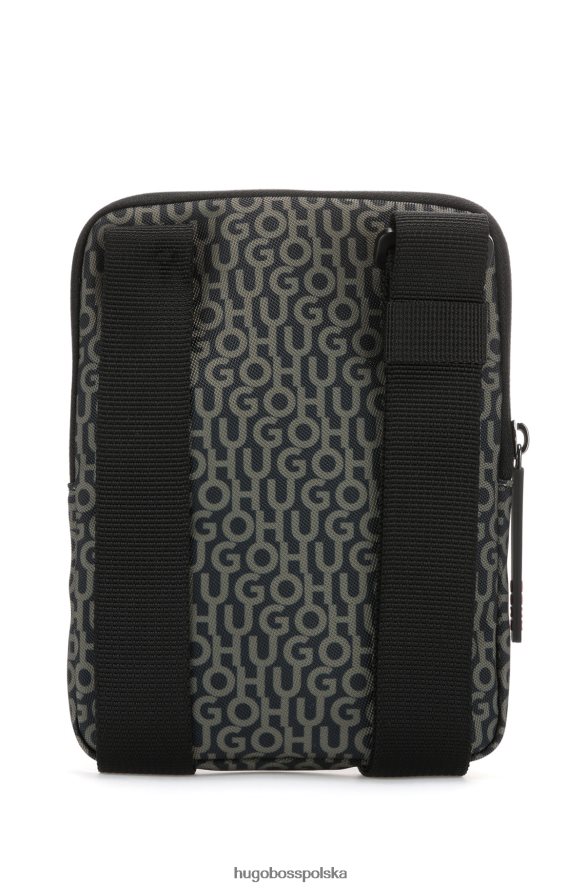 Hugo Boss wzorzysta torba reporterska z nadrukiem logo i czerwoną metką marki hugo wzorzyste R0X0H65428