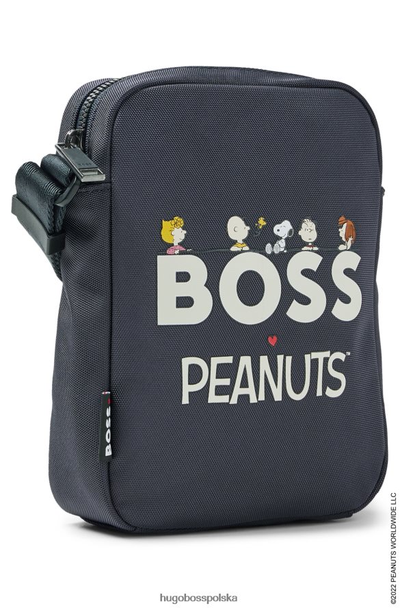 Hugo Boss x Torba reporterska orzeszki ziemne z materiału pochodzącego z recyklingu ze wspólną grafiką ciemny niebieski R0X0H65310