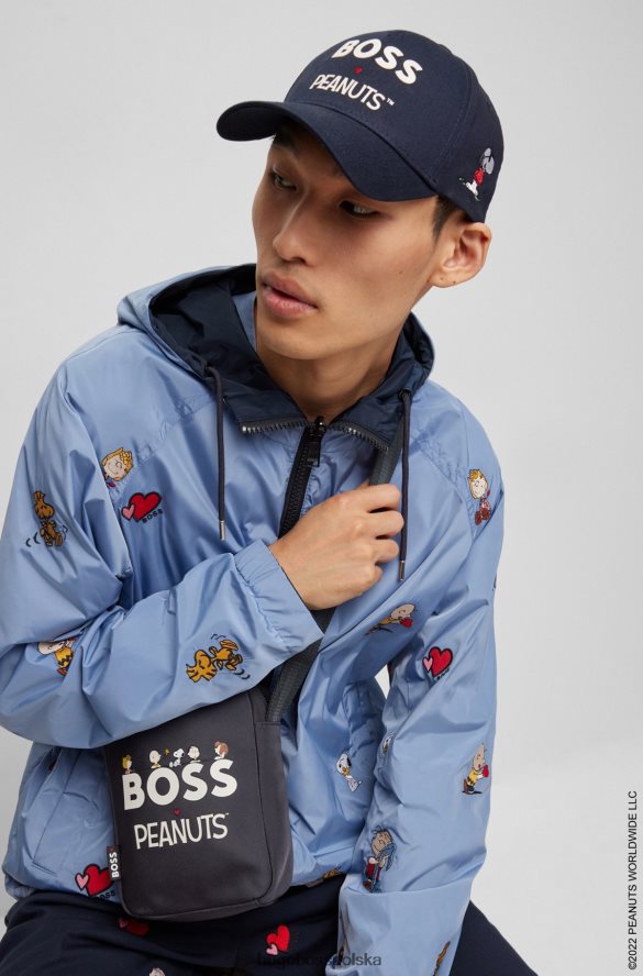 Hugo Boss x Torba reporterska orzeszki ziemne z materiału pochodzącego z recyklingu ze wspólną grafiką ciemny niebieski R0X0H65310