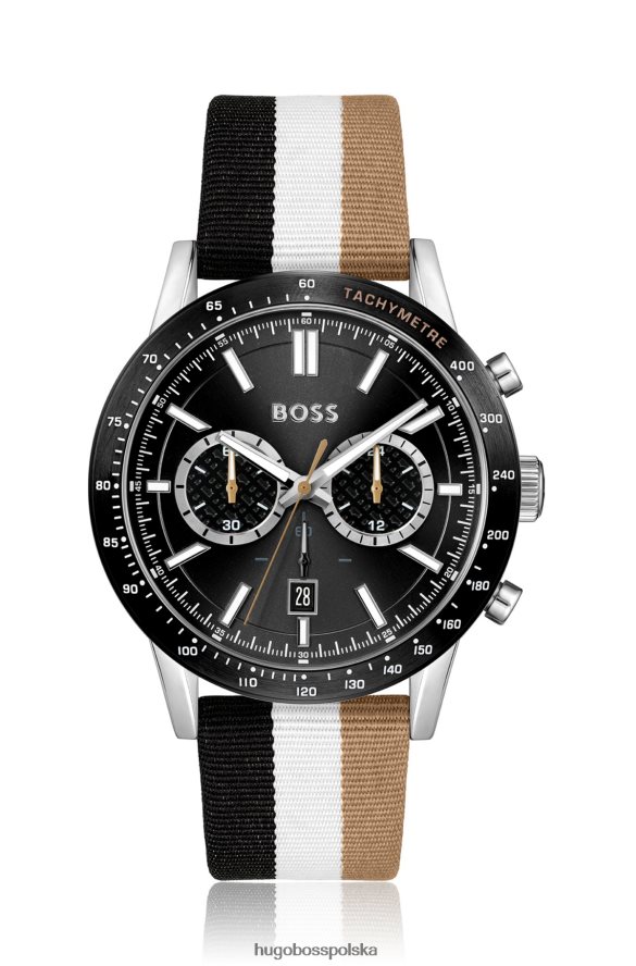 Hugo Boss Chronograf Hugo z paskiem w charakterystyczne paski, w zestawie różne opakowania wstępne R0X0H65225