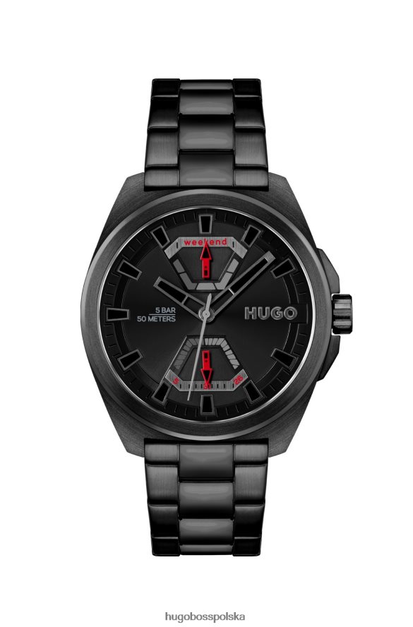Hugo Boss Hugo, zestaw, kątowy, czarny, platerowany zegarek z bransoletą z ogniwami różne opakowania wstępne R0X0H65362