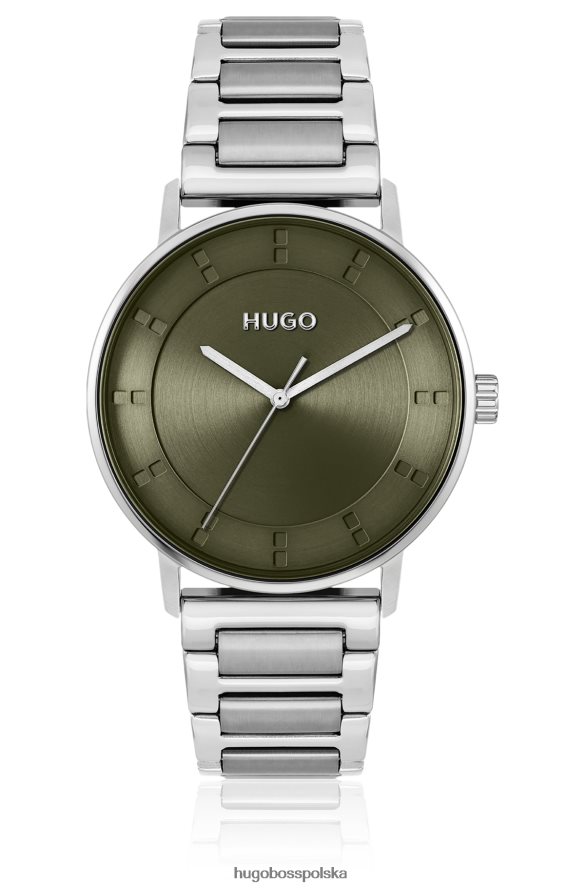 Hugo Boss Hugo, zestaw zegarków na bransolecie z linkami i oliwkową tarczą różne opakowania wstępne R0X0H65390