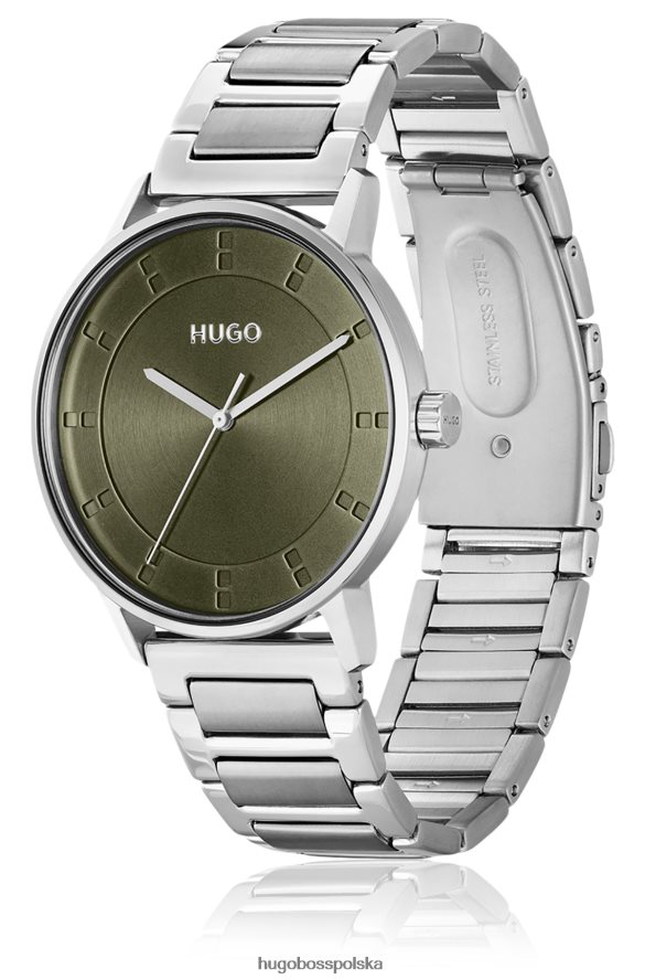 Hugo Boss Hugo, zestaw zegarków na bransolecie z linkami i oliwkową tarczą różne opakowania wstępne R0X0H65390