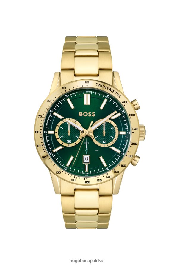 Hugo Boss Zegarek chronografowy Hugo w złotym kolorze z zieloną tarczą, w zestawie w zestawie różne opakowania wstępne R0X0H65385