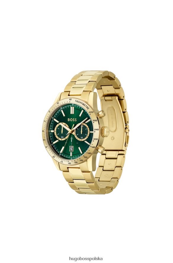 Hugo Boss Zegarek chronografowy Hugo w złotym kolorze z zieloną tarczą, w zestawie w zestawie różne opakowania wstępne R0X0H65385