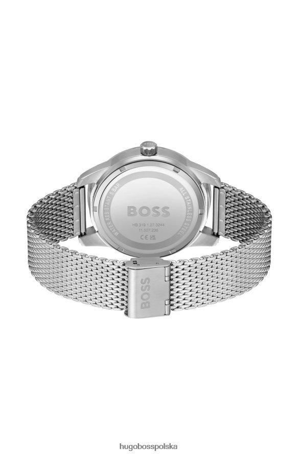 Hugo Boss Zegarek z niebieską tarczą i wieloma oczami z bransoletą z siatki Hugo, w zestawie w zestawie różne opakowania wstępne R0X0H65348