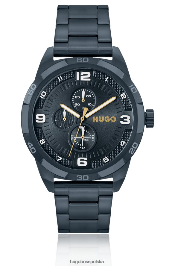 Hugo Boss niebieski zegarek z bransoletą z ogniwami Hugo, zestaw w zestawie różne opakowania wstępne R0X0H65373