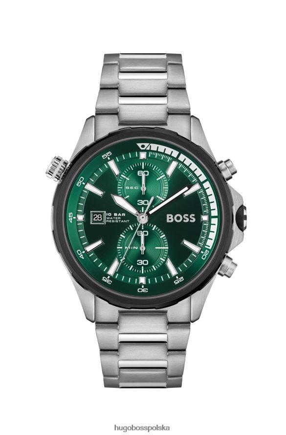 Hugo Boss różne zestawy chronografów Hugo z zieloną tarczą i bransoletą z ogniwami różne opakowania wstępne R0X0H65585