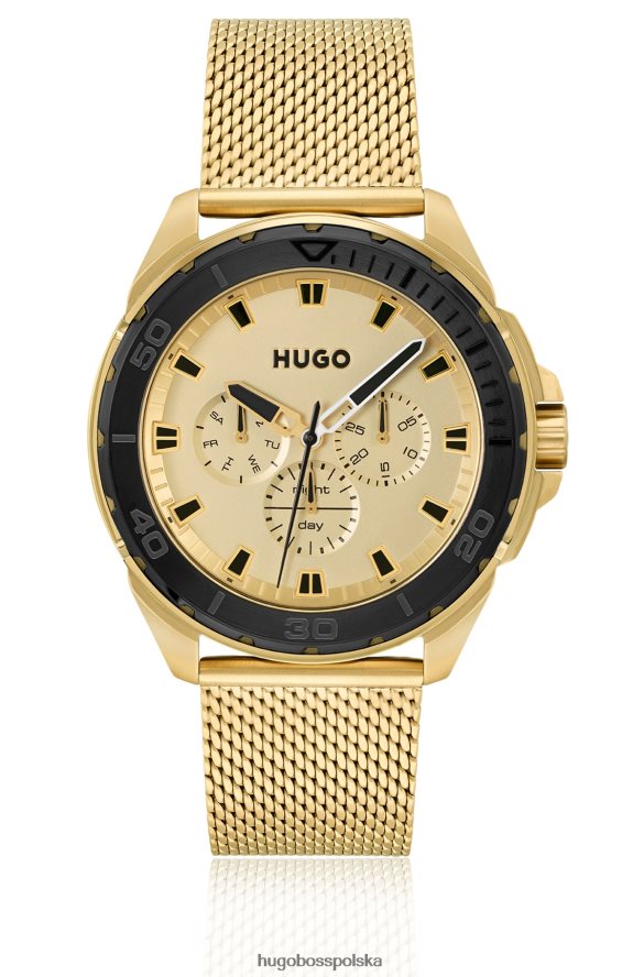 Hugo Boss różne zestawy zegarków w kolorze złotym z bransoletą z siatki hugo różne opakowania wstępne R0X0H65394