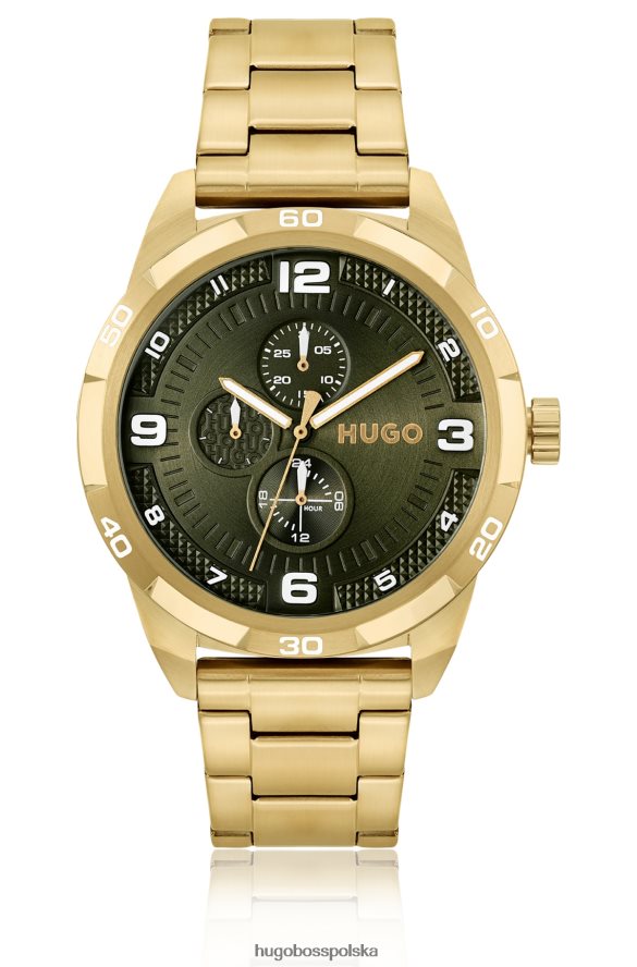 Hugo Boss różne zestawy zegarków w kolorze złotym z oliwkową tarczą hugo różne opakowania wstępne R0X0H65400