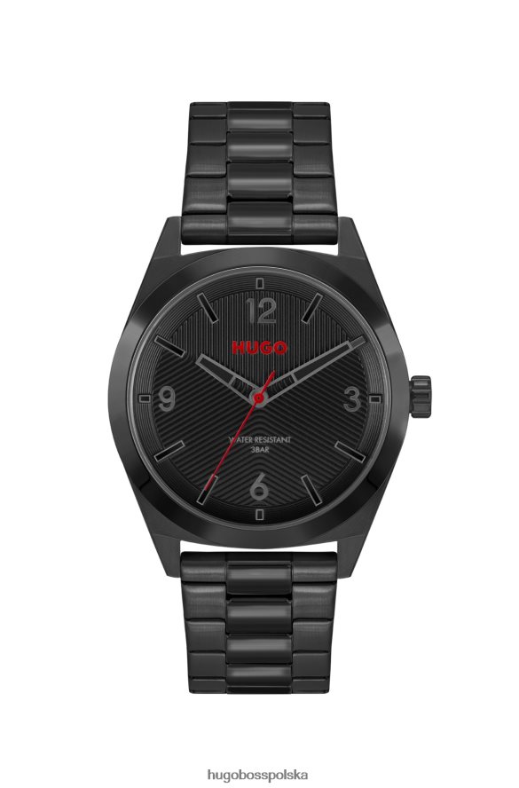 Hugo Boss różne zestawy zegarków z czarną powłoką i tarczą hugo z czarną teksturą różne opakowania wstępne R0X0H65182