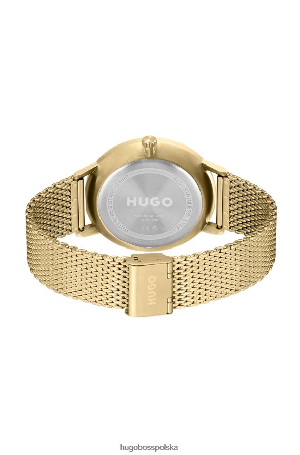 Hugo Boss różnorodny zegarek hugo w kolorze żółto-złotym, z bransoletą z siateczki różne opakowania wstępne R0X0H65547