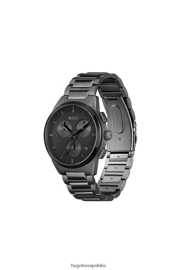 Hugo Boss szary chronograf z bransoletą z ogniwami, dostępny w opakowaniu hugo różne opakowania wstępne R0X0H65143