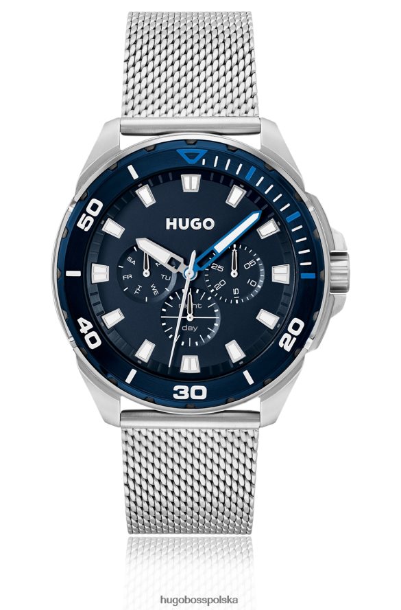 Hugo Boss zegarek na siateczkowej bransoletce z niebieską tarczą, asortyment dostępny w opakowaniu hugo różne opakowania wstępne R0X0H65241