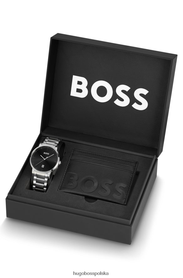 Hugo Boss zegarek ze stali nierdzewnej z czarną tarczą, asortyment w pre-paku Hugo różne opakowania wstępne R0X0H65060