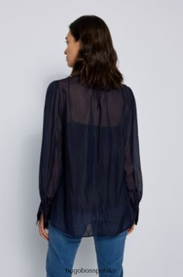 Hugo Boss Bluzka l/s itega 50461833 granatowa marynarka wojenna R0X0H6774