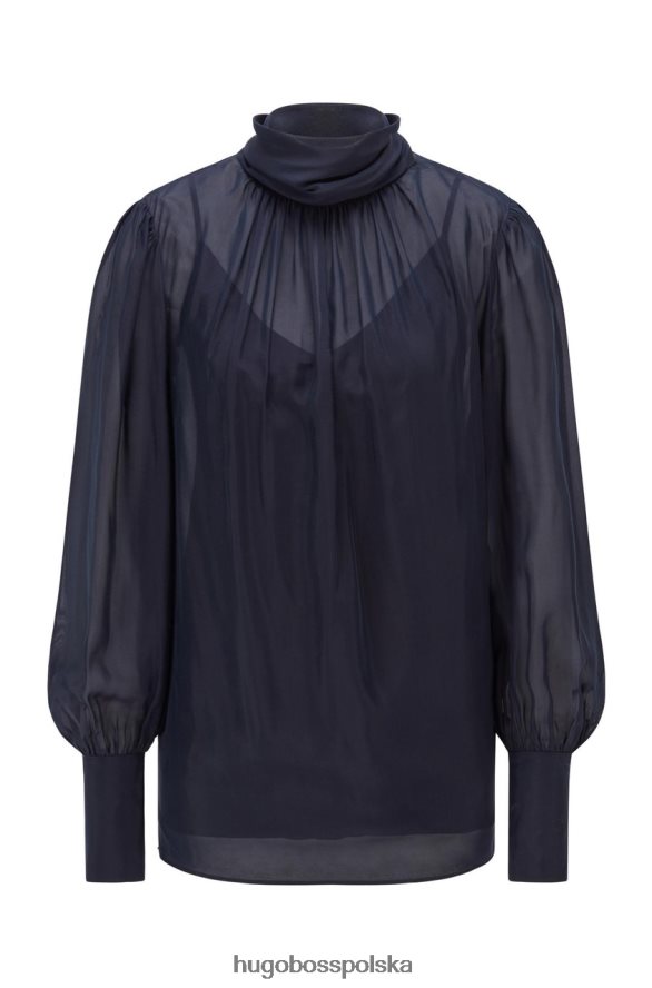 Hugo Boss Bluzka l/s itega 50461833 granatowa marynarka wojenna R0X0H6774