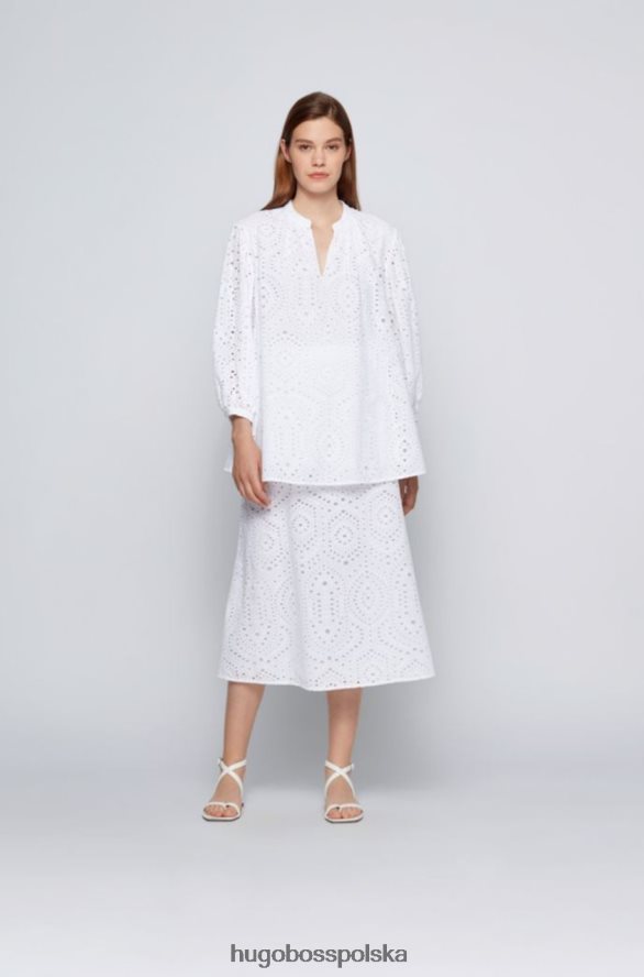 Hugo Boss bluzka bajour 50451258 biała biały R0X0H6810