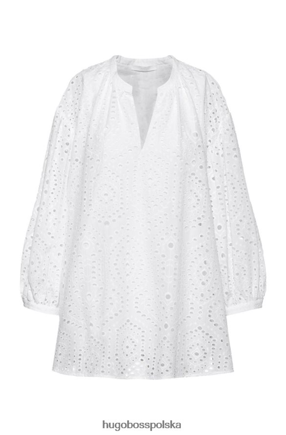 Hugo Boss bluzka bajour 50451258 biała biały R0X0H6810