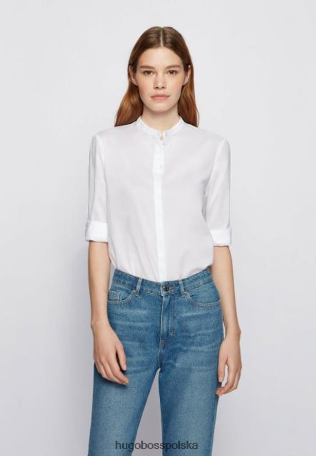Hugo Boss bluzka c befelize 50463988 biała biały/oliwkowy R0X0H6763