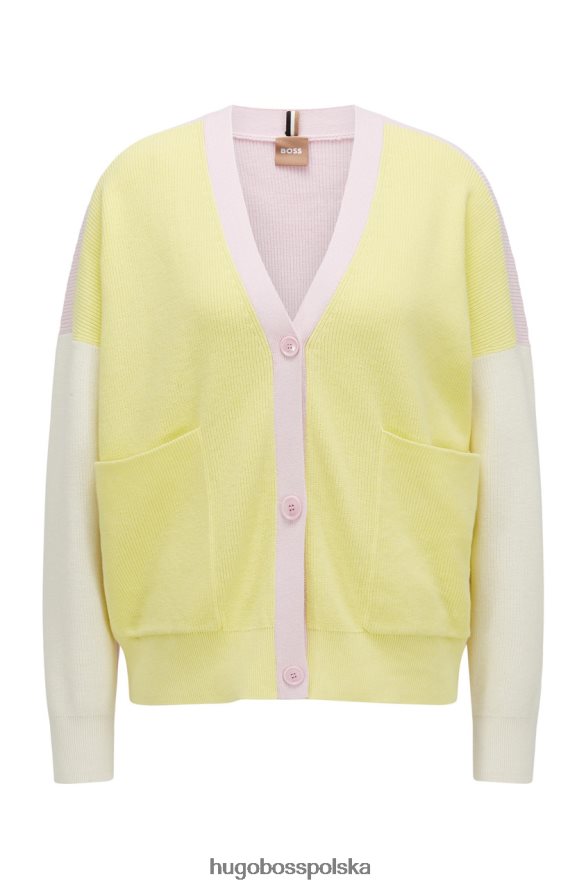 Hugo Boss kardigan c fabianca 50471990 żółty żółty/różowy R0X0H6719
