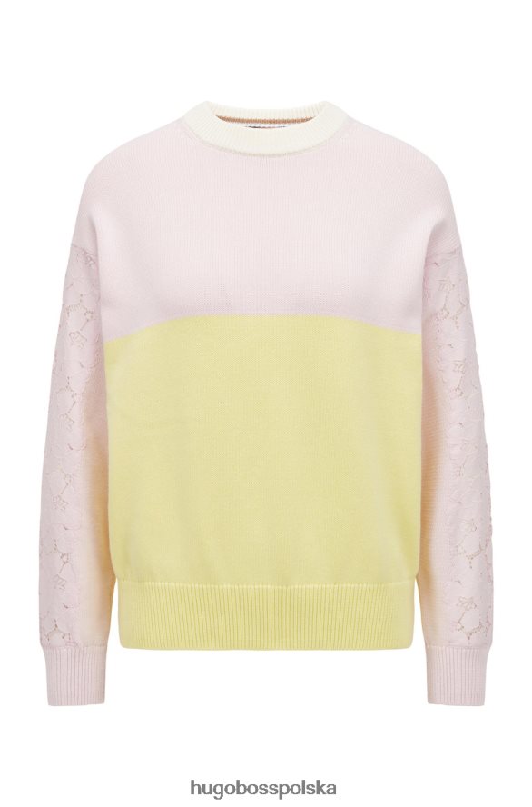 Hugo Boss sweter c fasola 50473083 żółty żółty/różowy R0X0H6714
