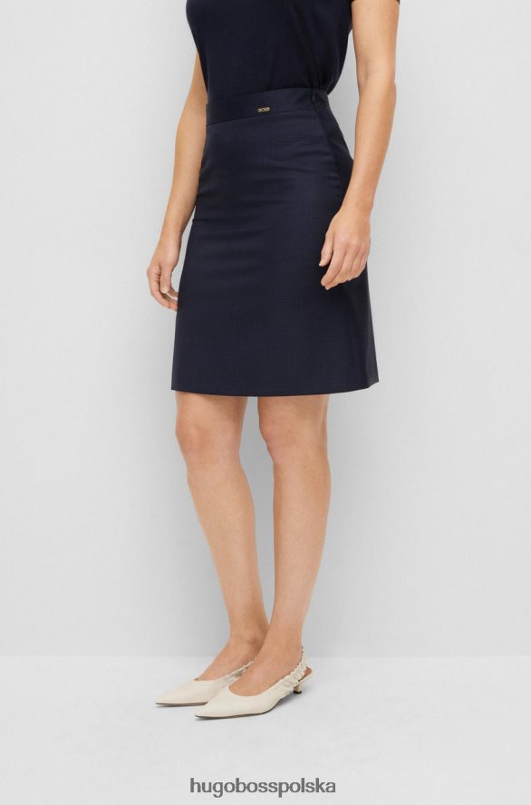 Hugo Boss spódnica z wysokim stanem vanewa 50477573 granatowa ciemnoniebieski R0X0H6699
