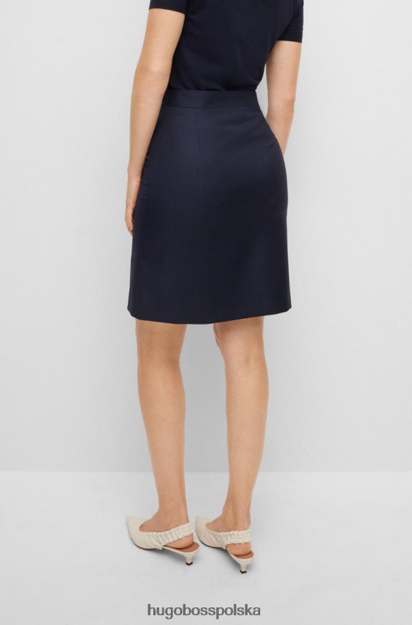 Hugo Boss spódnica z wysokim stanem vanewa 50477573 granatowa ciemnoniebieski R0X0H6699