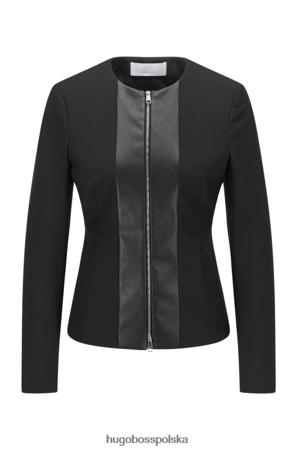 Hugo Boss kurtka bez kołnierza jasnea 50457863 czarna czarny R0X0H6768